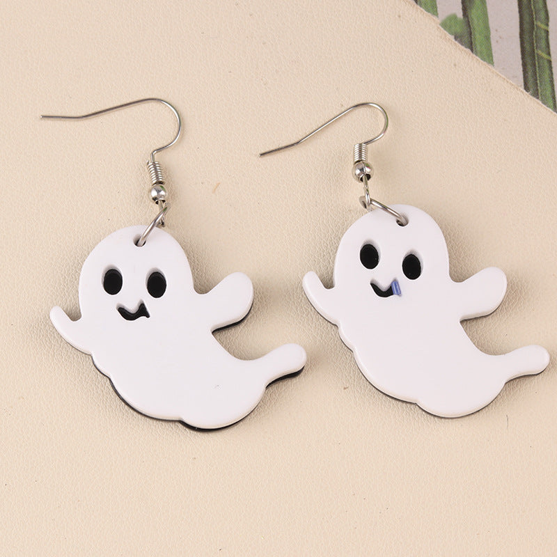 Wholesale Halloween Horror Spider Ghost Acrylic Earrings